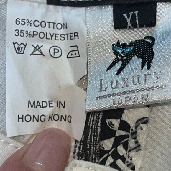 Women's GOLF NOVELTY PRINT BLACK & WHITE GOLFERS TROUSERS PANTS- Luxury Japan - Picture 13 of 13